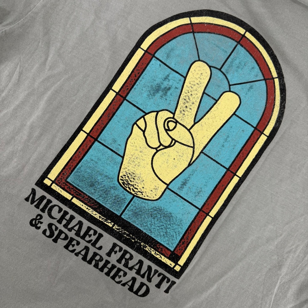 Comfort Colors Michael Franti Spearhead T Shirt Mens Large Green Peace Sign Band